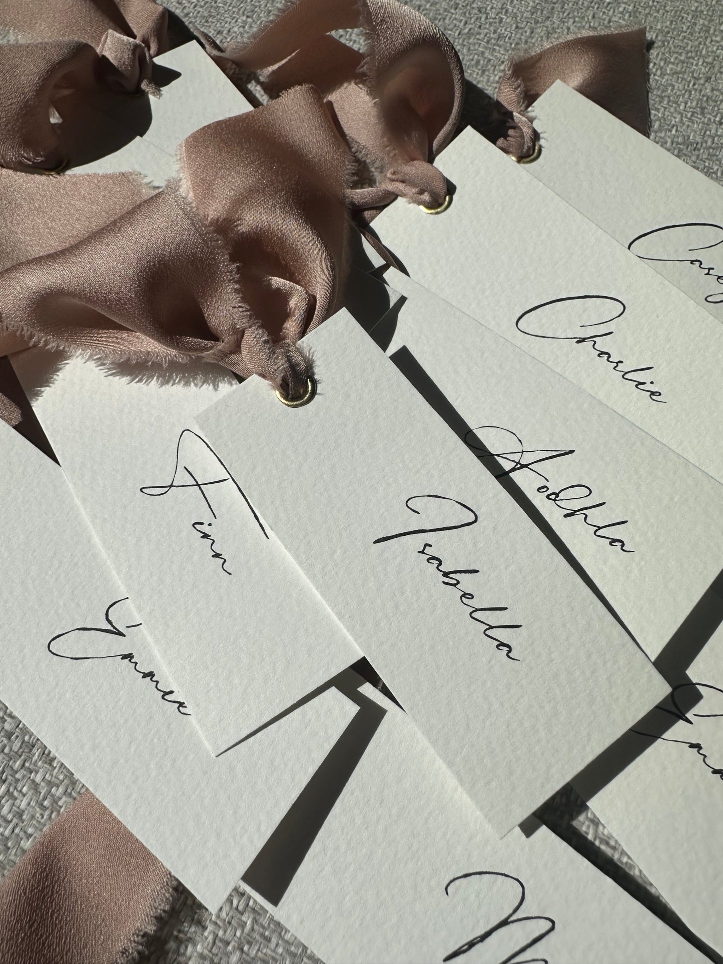 Place Names with ribbon tie