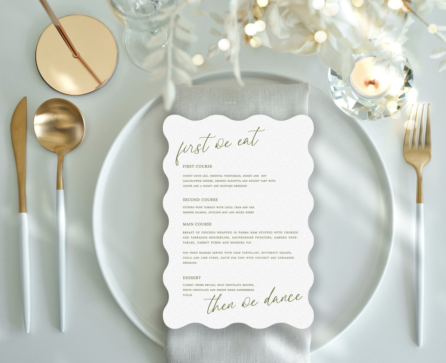 First Love Menu