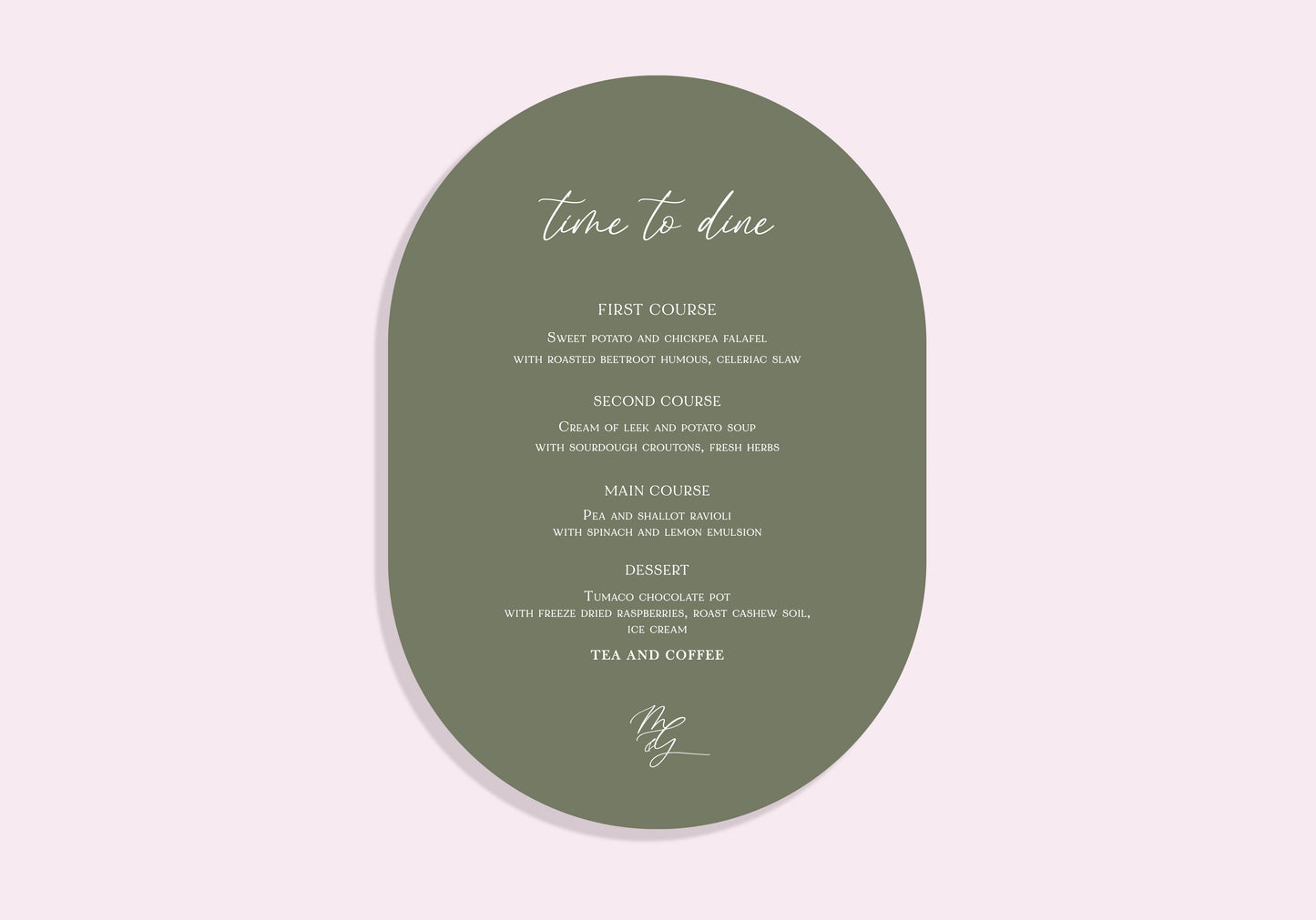 Time to Dine Menu