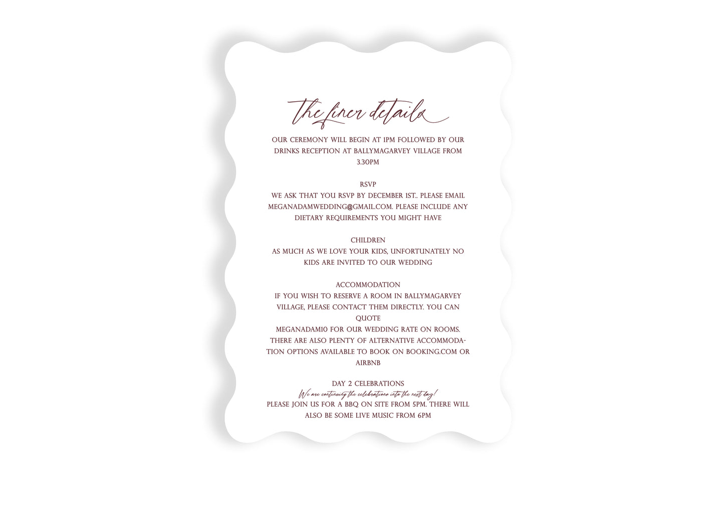 Floral Dream RSVP/Details Card