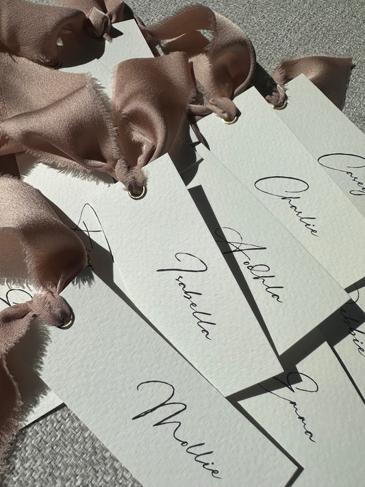 Place Names with ribbon tie