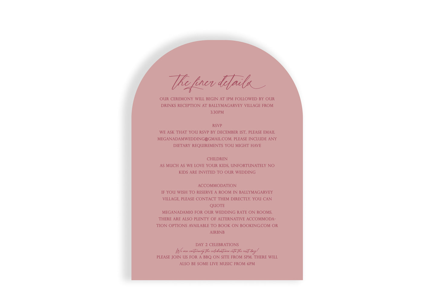 Floral Dream RSVP/Details Card